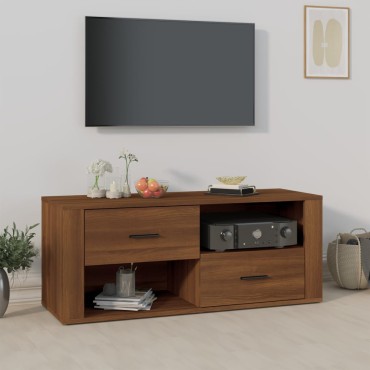 vidaXL Έπιπλο Τηλεόρασης Καφέ Δρυς 100x35x40cm Επεξεργασμένο Ξύλο