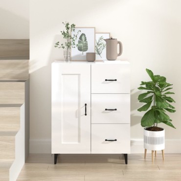 vidaXL Ντουλάπι Γυαλιστερό Λευκό 69,5x34x90cm Επεξεργασμένο Ξύλο 1 τεμ.