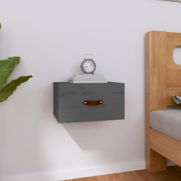 vidaXL Κομοδίνο Επιτοίχιο Γκρι 40x29,5x22cm 1 τεμ.