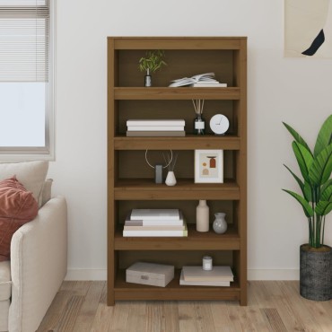 vidaXL Βιβλιοθήκη Μελί 80x35x154cm από Μασίφ Ξύλο Πεύκου 1 τεμ.