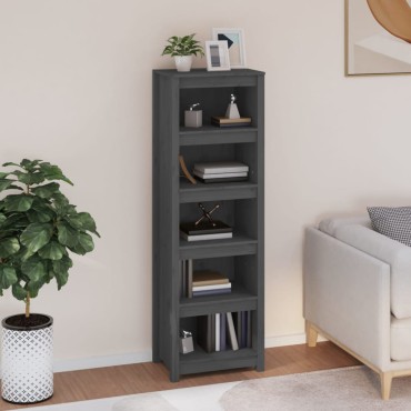 vidaXL Βιβλιοθήκη Γκρι 50x35x154cm από Μασίφ Ξύλο Πεύκου 1 τεμ.