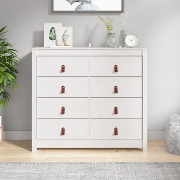 vidaXL Βοηθητικό Ντουλάπι Λευκό 100x40x90cm από Μασίφ Ξύλο Πεύκου 1 τεμ.