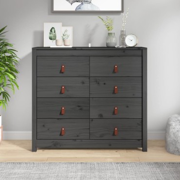 vidaXL Βοηθητικό Ντουλάπι Γκρι 100x40x90cm από Μασίφ Ξύλο Πεύκου 1 τεμ.