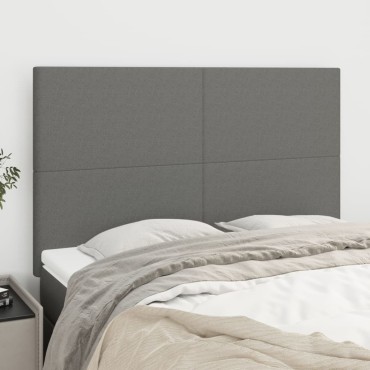 vidaXL Κεφαλάρια Κρεβατιού 4 τεμ. Σκ. Γκρι 72x5x78/88cm Υφασμάτινα