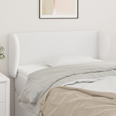 vidaXL Κεφαλάρι με Πτερύγια Λευκό 93x23x78/88cm Συνθετικό Δέρμα 1 τεμ.