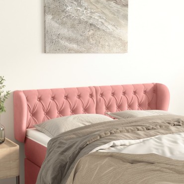 vidaXL Κεφαλάρι με Πτερύγια Ροζ 163x23x78/88cm Βελούδινο 1 τεμ.