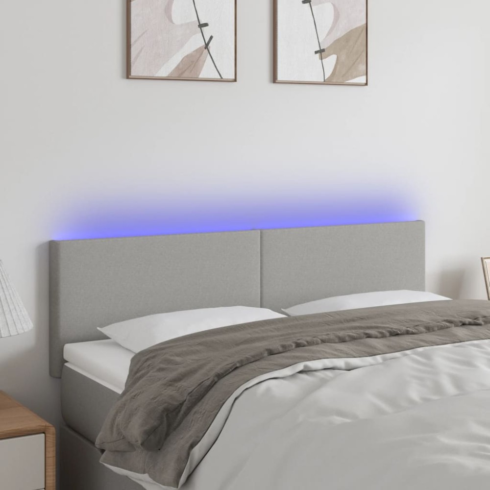 vidaXL Κεφαλάρι Κρεβατιού LED Ανοιχτό Γκρι 144x5x78/88cm Υφασμάτινο 1 τεμ. vidaXL Κεφαλάρι Κρεβατιού LED Ανοιχτό Γκρι 144x5x78/88cm Υφασμάτινο 1 τεμ.
