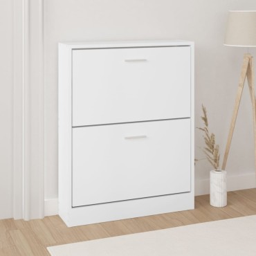 vidaXL Παπουτσοθήκη Λευκή 59x17x81cm από Επεξεργασμένο Ξύλο