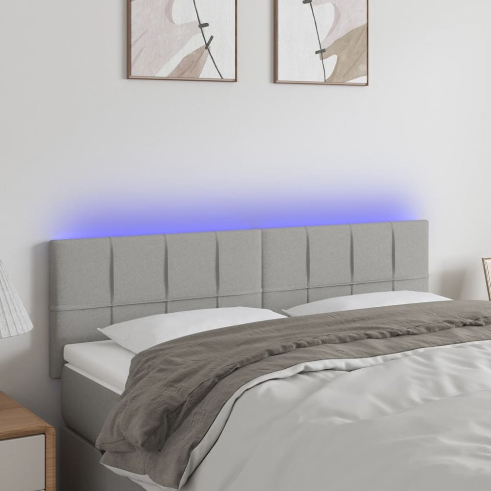 vidaXL Κεφαλάρι Κρεβατιού LED Ανοιχτό Γκρι 144x5x78/88cm Υφασμάτινο 1 τεμ. vidaXL Κεφαλάρι Κρεβατιού LED Ανοιχτό Γκρι 144x5x78/88cm Υφασμάτινο 1 τεμ.