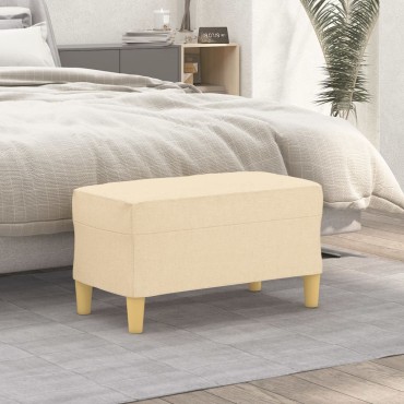 vidaXL Πάγκος Κρεμ 70x35x41cm Υφασμάτινος 1 τεμ.