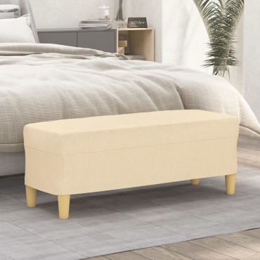 vidaXL Πάγκος Κρεμ 100x35x41cm Υφασμάτινος 1 τεμ.