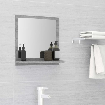 vidaXL Καθρέφτης Μπάνιου Γκρι Sonoma 40x10,5x37cm Επεξεργασμένο Ξύλο 1 τεμ.
