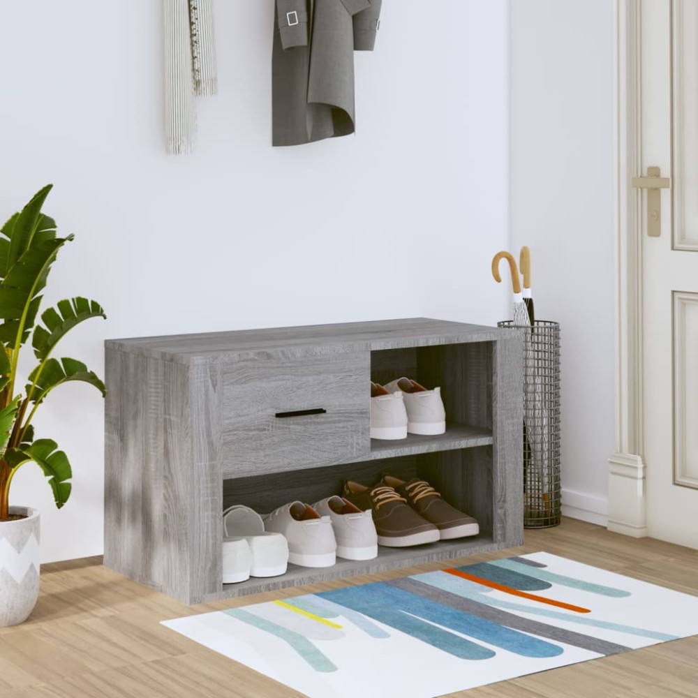 vidaXL Παπουτσοθήκη Γκρι Sonoma 80x35x45cm από Επεξεργασμένο Ξύλο
