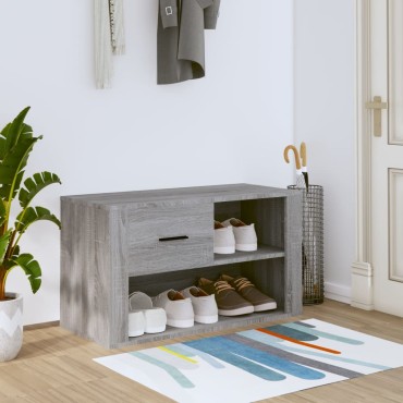 vidaXL Παπουτσοθήκη Γκρι Sonoma 80x35x45cm από Επεξεργασμένο Ξύλο