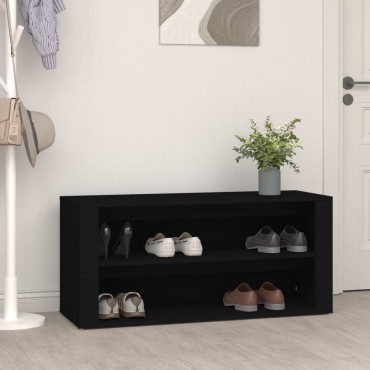 vidaXL Παπουτσοθήκη Μαύρη 100x35x45cm από Επεξεργασμένο Ξύλο