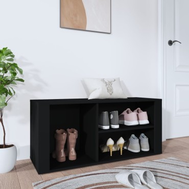vidaXL Παπουτσοθήκη Μαύρο 100x35x45cm από Επεξεργασμένο Ξύλο