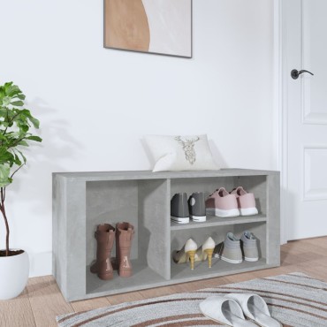 vidaXL Παπουτσοθήκη Γκρι Σκυροδέματος 100x35x45cm Επεξεργασμένο Ξύλο