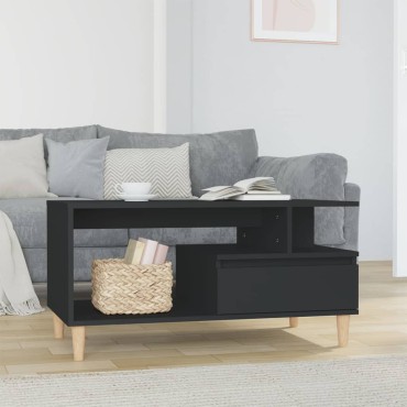 vidaXL Τραπεζάκι Σαλονιού Μαύρο 90x49x45cm Επεξεργασμένο Ξύλο 1 τεμ.