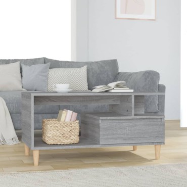 vidaXL Τραπεζάκι Σαλονιού Γκρι Sonoma 90x49x45cmΕπεξεργασμένο Ξύλο 1 τεμ.