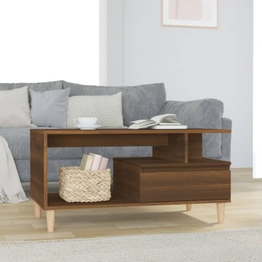 vidaXL Τραπεζάκι Σαλονιού Καφέ Δρυς 90x49x45cm Επεξεργασμ. Ξύλο 1 τεμ.