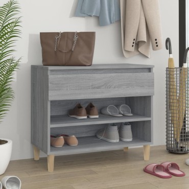 vidaXL Παπουτσοθήκη Γκρι Sonoma 70x36x60cm από Επεξεργασμένο Ξύλο