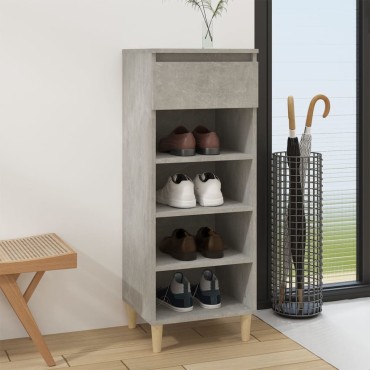vidaXL Παπουτσοθήκη Γκρι Σκυροδέματος 40x36x105cm Επεξεργασμένο Ξύλο