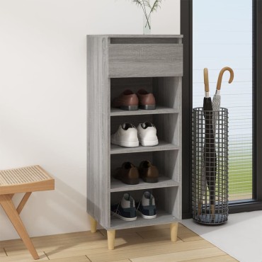 vidaXL Παπουτσοθήκη Γκρι Sonoma 40x36x105cm από Επεξεργασμένο Ξύλο