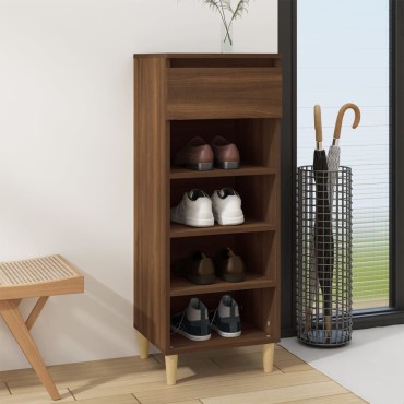 vidaXL Παπουτσοθήκη Καφέ Δρυς 40x36x105cm από Επεξεργασμένο Ξύλο