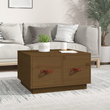 vidaXL Τραπεζάκι Σαλονιού Καφέ Μελί 60x53x35cm Μασίφ Ξύλο Πεύκου 1 τεμ.