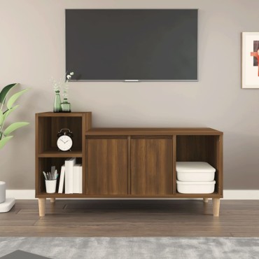 vidaXL Έπιπλο Τηλεόρασης Καφέ Δρυς 100x35x55cm Επεξεργασμένο Ξύλο