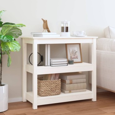 vidaXL Τραπέζι κονσόλα άσπρο 80x40x74cm από Μασίφ Ξύλο Πεύκου 1 τεμ.