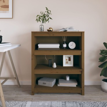vidaXL Βιβλιοθήκη Μελί 80x35x97cm από Μασίφ Ξύλο Πεύκου 1 τεμ.
