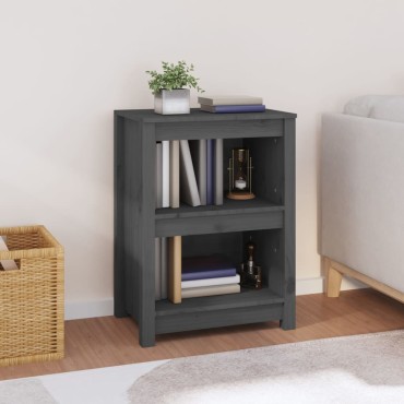 vidaXL Βιβλιοθήκη Γκρι 50x35x68cm από Μασίφ Ξύλο Πεύκου 1 τεμ.