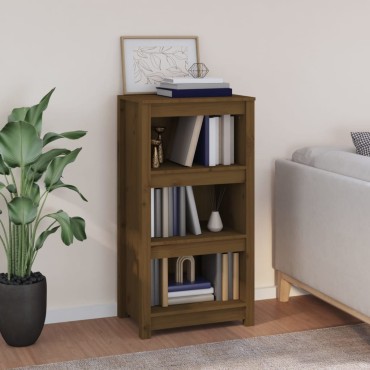 vidaXL Βιβλιοθήκη Μελί 50x35x97cm από Μασίφ Ξύλο Πεύκου 1 τεμ.