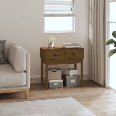 vidaXL Τραπέζι κονσόλα Καφέ μελί 76,5x40x75cm Μασίφ Ξύλο Πεύκου 1 τεμ.