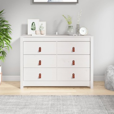 vidaXL Βοηθητικό Ντουλάπι Λευκό 100x40x72cm από Μασίφ Ξύλο Πεύκου 1 τεμ.