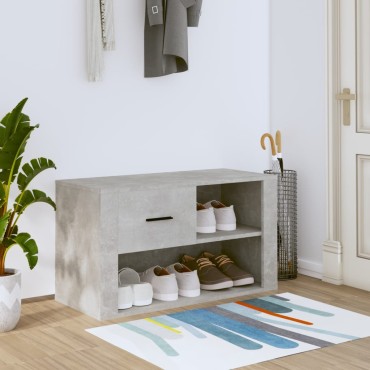 vidaXL Παπουτσοθήκη Γκρι Σκυροδέματος 80x35x45cm Επεξεργασμένο Ξύλο