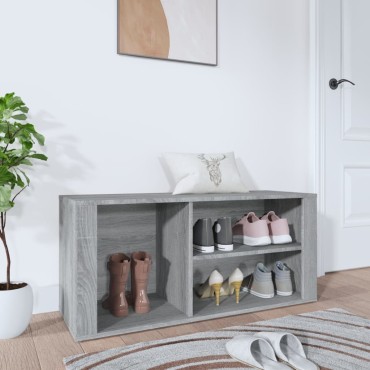 vidaXL Παπουτσοθήκη Γκρι Sonoma 100x35x45cm από Επεξεργασμένο Ξύλο