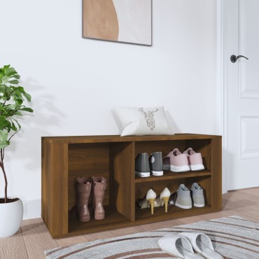 vidaXL Παπουτσοθήκη Καφέ Δρυς 100x35x45cm από Επεξεργασμένο Ξύλο