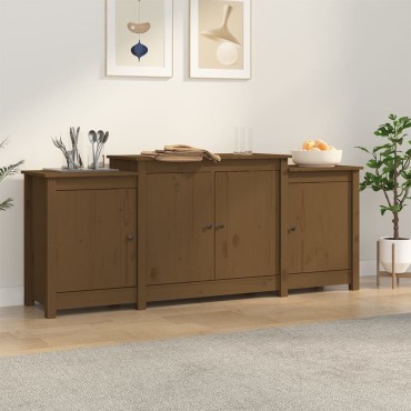 vidaXL Ντουλάπι Καφέ Μελί 164x37x68cm από Μασίφ Ξύλο Πεύκου 1 τεμ.