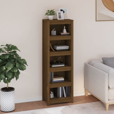 vidaXL Βιβλιοθήκη Μελί 50x35x154cm από Μασίφ Ξύλο Πεύκου 1 τεμ.