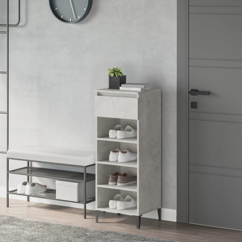 vidaXL Παπουτσοθήκη Γκρι Σκυροδέματος 40x36x105cm Επεξεργασμένο Ξύλο