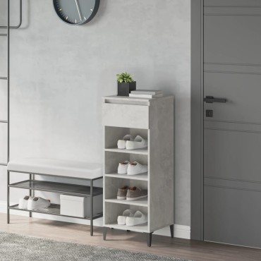 vidaXL Παπουτσοθήκη Γκρι Σκυροδέματος 40x36x105cm Επεξεργασμένο Ξύλο