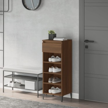 vidaXL Παπουτσοθήκη Καφέ Δρυς 40x36x105cm από Επεξεργασμένο Ξύλο