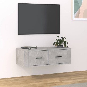 vidaXL Ντουλάπι Τηλεόρασης Κρεμ. Γκρι Σκυρ. 80x36x25cm Επεξ. Ξύλο