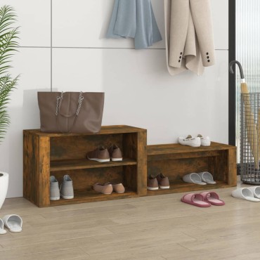 vidaXL Παπουτσοθήκη Καπνιστή Δρυς 150x35x45cm από Επεξεργασμένο Ξύλο