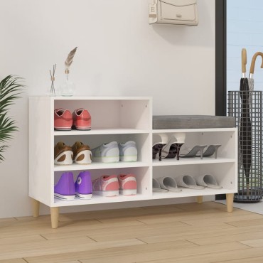 vidaXL Παπουτσοθήκη Λευκή 102x36x60cm από Επεξεργασμένο Ξύλο