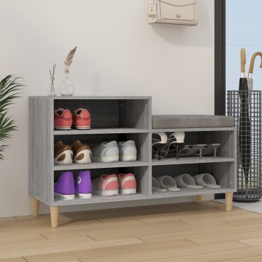 vidaXL Παπουτσοθήκη Γκρι Sonoma 102x36x60cm από Επεξεργασμένο Ξύλο