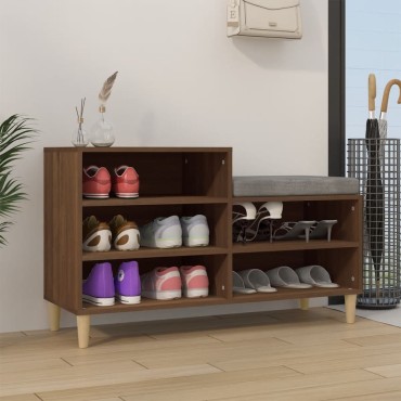 vidaXL Παπουτσοθήκη Καφέ Δρυς 102x36x60cm από Επεξεργασμένο Ξύλο