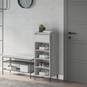 vidaXL Παπουτσοθήκη Γκρι Sonoma 40x36x105cm από Επεξεργασμένο Ξύλο